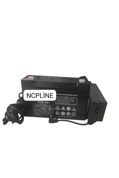 6 VOLT 12 Amper Pilsan Ve Benzeri Akülü Araba Akü Ve Şarj Seti 3 AMPER SET - 3