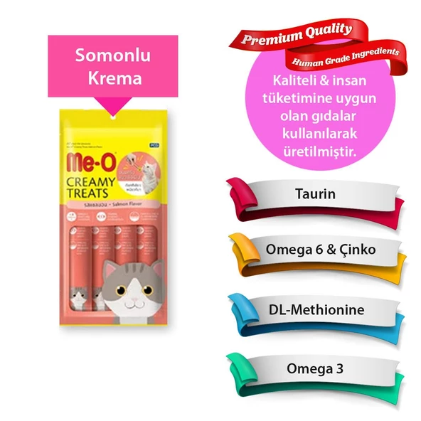 Me-O CreamyTreats Somon Etli Jel Mama 15gr x 4 - 2