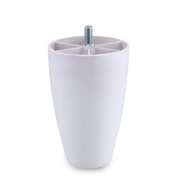 Oval Plastik Ayak 12 cm Beyaz Mobilya Yükseltici Sehpa Kanepe Koltuk Ayağı Baza Ayakları Aparatlı - 9