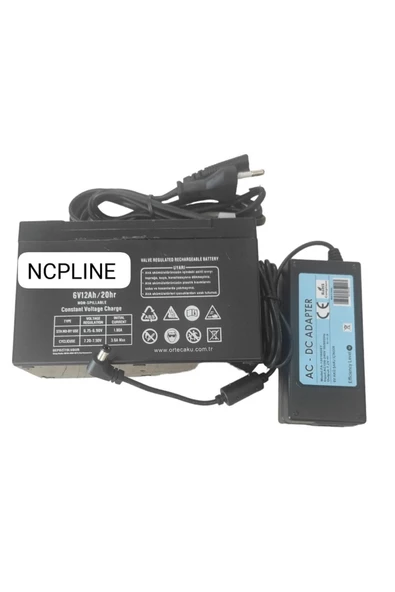 6 VOLT 12 Amper Pilsan Ve Benzeri Akülü Araba Akü Ve Şarj Seti 3 AMPER SET - 4