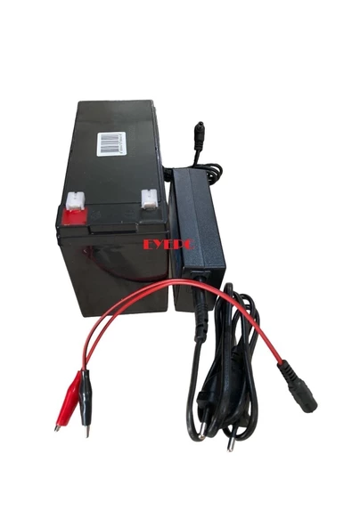 12 Volt 12 Amper Motorsiklet Akü Aküsü Şarj Edilebilir+12v 3.4 Amper Adaptörü Birlikte - 2