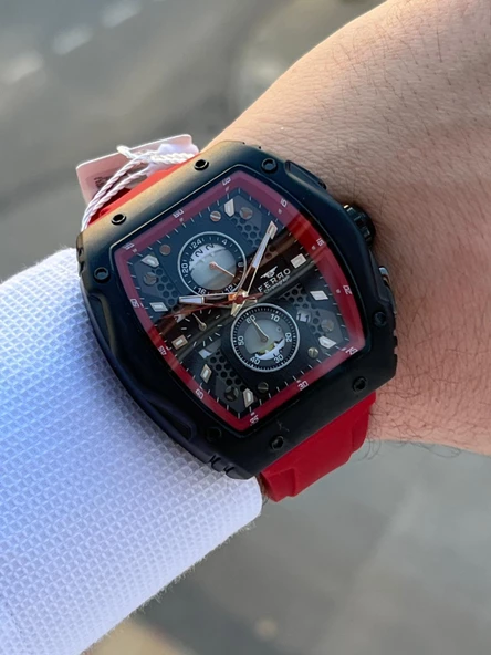 Ferro Silikon Kordon Takvimli Kadran 30 Mt Suya Dayanıklı Erkek Kol Saat EFM.31351-KZ - Resim 3