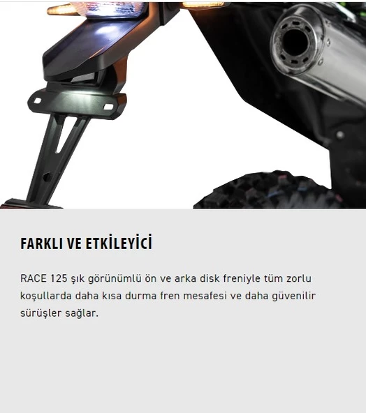 Kuba Race125 Cross Motosiklet Siyah - 4