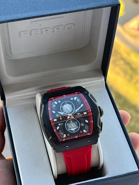 Ferro Silikon Kordon Takvimli Kadran 30 Mt Suya Dayanıklı Erkek Kol Saat EFM.31351-KZ ürün görseli