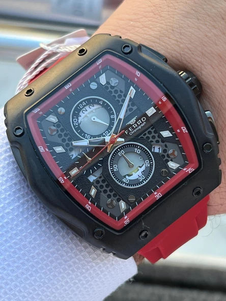 Ferro Silikon Kordon Takvimli Kadran 30 Mt Suya Dayanıklı Erkek Kol Saat EFM.31351-KZ - Resim 2