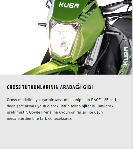 Kuba Race125 Cross Motosiklet Yeşil - 2