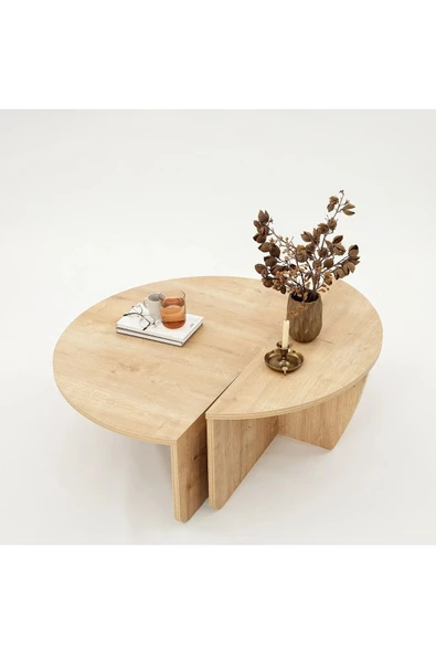 Eriza Cool, Yeni Nesil Modern 2 Parça Orta Sehpa, Natural - 4