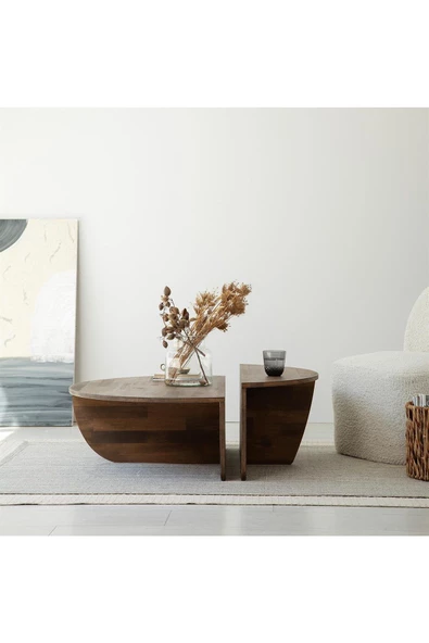 Eriza Cool, Yeni Nesil Modern 2 Parça Orta Sehpa, Ceviz - 2