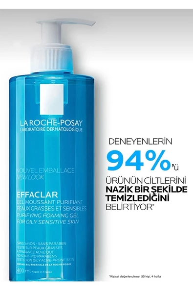 LA ROCHE POSAY Effaclar Jel Yağlı/Akneye Eğilim Gösteren Ciltler Için Yüz Temizleme Jeli 400 ml 3337872411991 - 2