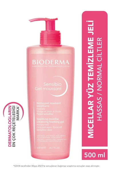 BİODERMA Sensibio Foaming Gel Hassas Ve Normal Ciltler Durulanan Micellar Yüz Temizleme Jeli 500 ml