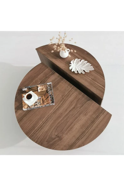Eriza Cool, Yeni Nesil Modern 2 Parça Orta Sehpa, Ceviz - 4