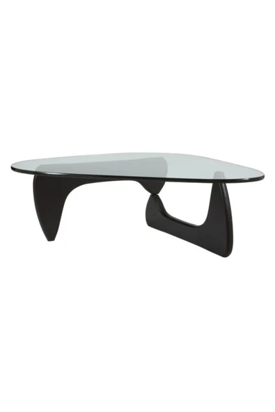 Eriza Vitra, Yeni Nesil Modern Elips Geometrik Orta Cam Sehpa, Siyah - 4