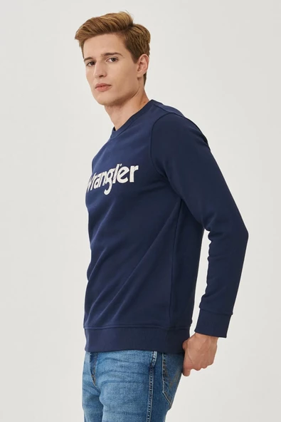 Wrangler Regular Fit Normal Kesim %100 Pamuk Sıfır Yaka Sweatshirt - Resim 3
