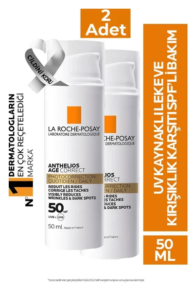 LA ROCHE POSAY Anthelios Age Correct Daily Light Spf50 Cream 50 ml 2 Adet