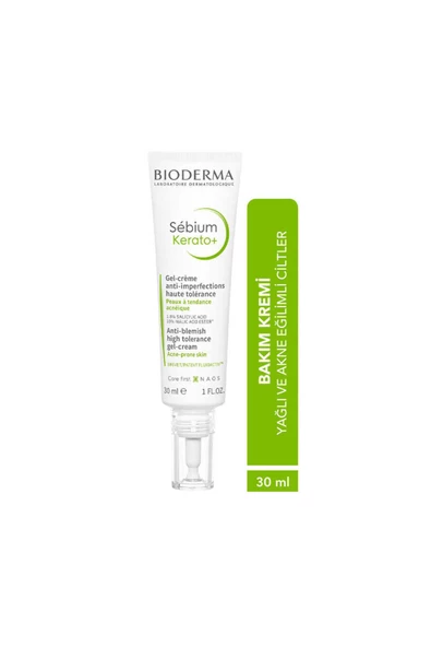 BİODERMA Sebium Kerato+ Sivilce, Siyah Nokta, Gözenek ve Leke Karşıtı Nemlendirici Jel Krem 30 ml