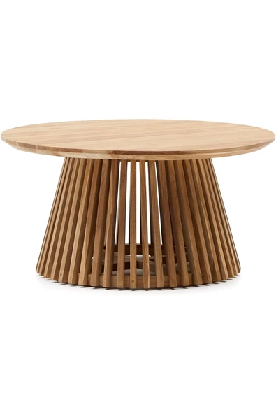 Eriza Side,  Yuvarlak Country Çıtalı Orta Sehpa, Natural - 3