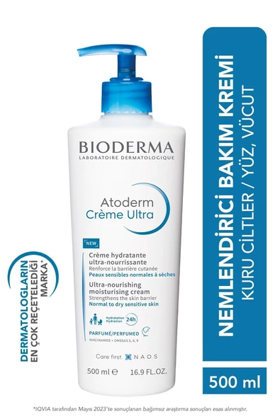 BİODERMA Atoderm Cream Ultra Normal ve Kuru Ciltler için Nemlendirici Yüz, Vücut Bakım Kremi 500 ml