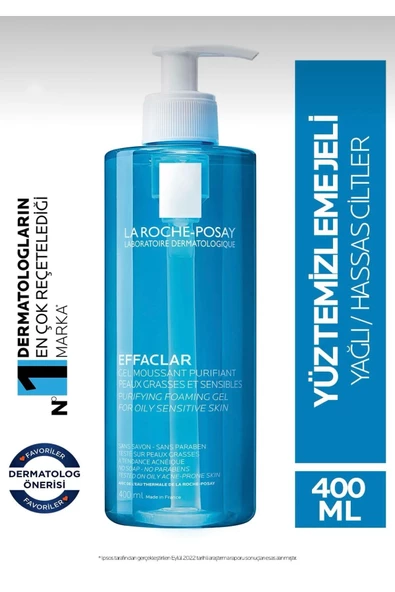 LA ROCHE POSAY Effaclar Jel Yağlı/Akneye Eğilim Gösteren Ciltler Için Yüz Temizleme Jeli 400 ml 3337872411991