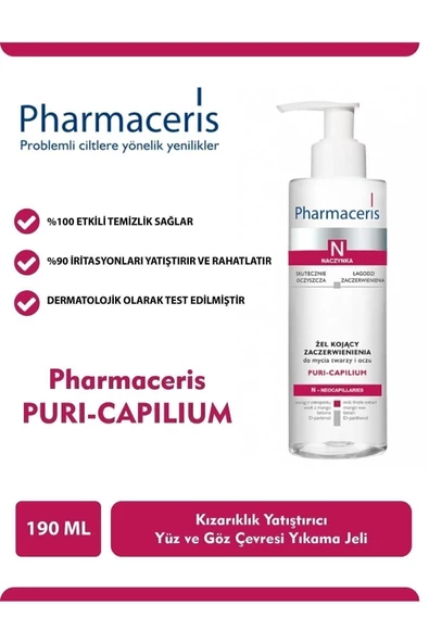 PHARMACERİS N Puri Capilium Soothing Redness Cleansing Gel 190 ml Dermocosmetic Yüz Temizleyici