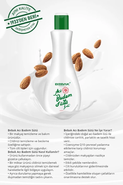 Bebak Acı Badem Sütü 120 gr - 2