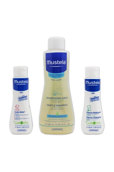 MUSTELA Baby Shampoo 500 ml +100 ml Dermocleansing+100 ml Hydra Bebe Lotion Hediyeli