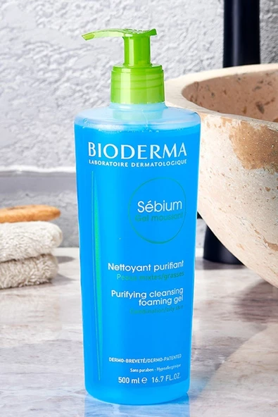 BİODERMA Sebium Foaming Gel Temizleme Jeli 500ml Karma Yağlı Ciltler Için Jel
