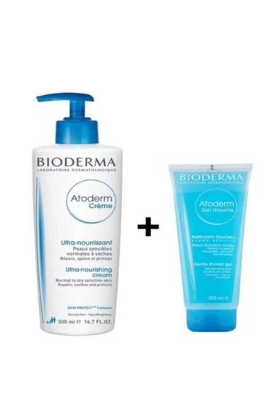 BİODERMA Atoderm Nemlendirici Krem 500 ml  + Atoderm Gentle Shower Gel 200 ml