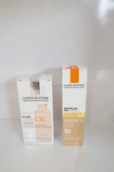 LA ROCHE POSAY La Roche-posay Pure Vıtamın C10 Serum 30ml+anthelıos Age Correct Tınted 50ml Şifadepocum