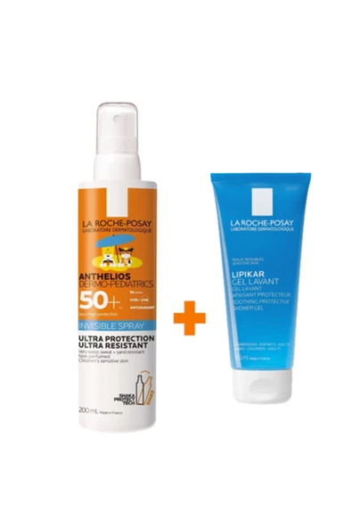 LA ROCHE POSAY Anthelios Dermo-pediatrics Sprey Spf 50+ 200 Ml | Lipikar Gel Lavant 100 Ml Set