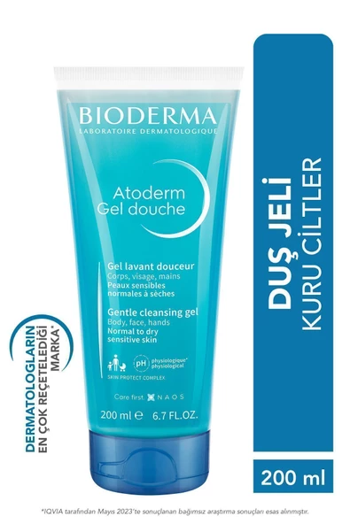 BİODERMA Atoderm Shower Gel Kuru Ciltler için Nemlendirici Duş Jeli Bebek Çocuk Yetişkin 200 ml