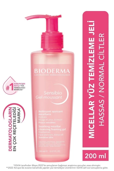 BİODERMA Sensibio Foaming Gel Hassas ve Normal Ciltler Durulanan Micellar Yüz Temizleme Jeli 200 ml