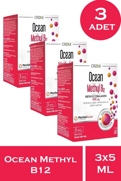 Ocean Methyl B12 Sprey 500 mcg 5 ml 3 Adet - 1