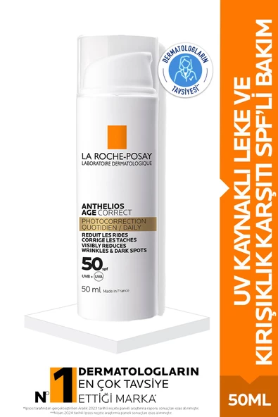 LA ROCHE POSAY Anthelios Age Correct Spf50 Yaşlanma Karşıtı Yüz Güneş Kremi 50 ml