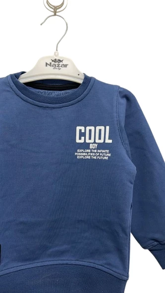 uğurböceğiçocuk Cool Boy Yazılı Maskot Erkek Sweat 1474 - 12