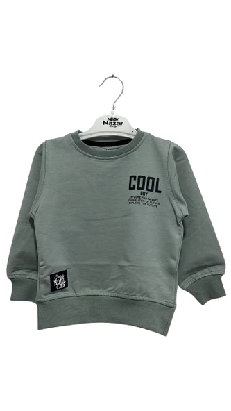 uğurböceğiçocuk Cool Boy Yazılı Maskot Erkek Sweat 1474 - 9