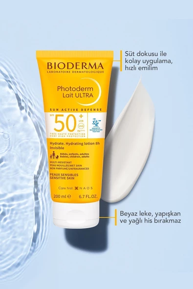 BİODERMA Photoderm Lait Ultra SPF50+ Tüm Ciltler için Yüksek Koruma Süt Formda Yüz, Vücut Güneş Kremi 200 ml - 5