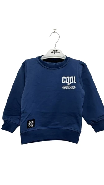 uğurböceğiçocuk Cool Boy Yazılı Maskot Erkek Sweat 1474 - 11