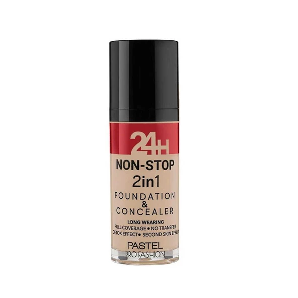 Pastel Profashion Non-Stop 2 in 1 Foundation and Concealer No602 Light Porcelain Fondöten Kapatıcı