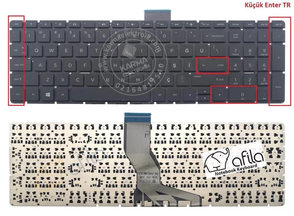 Hp Envy X360 15-bq000nb, 15-bq000no uyumlu Klavye, Tuş Takımı (Siyah TR) - 2