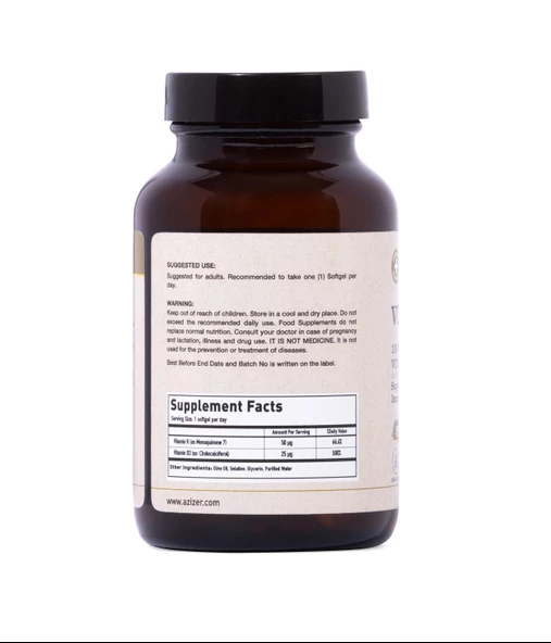 U MORE - Vitamin D3 (1000IU) Vitamin K2 - Şeker, Glüten, Gdo Içermez - 60 Yumuşak Kapsül - 2
