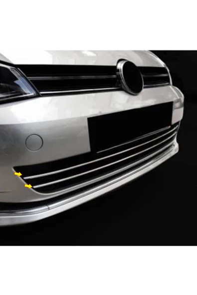 KromGaraj Volkswagen Golf 7 Krom Ön Tampon Çıtası 2 Prç. 2013-2017 Uyumlu - Resim 2
