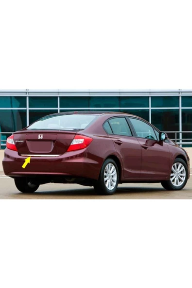 KromGaraj Honda Civic Krom Bagaj Alt Çıta 2012-2016 Arası Çelik Bayrak - 3