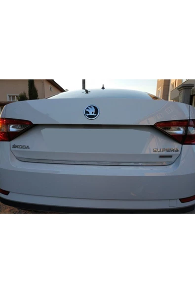 KromGaraj Skoda Superb Krom Bagaj Alt Çıtası 2015 Üzeri Çelik Aslan - Resim 3