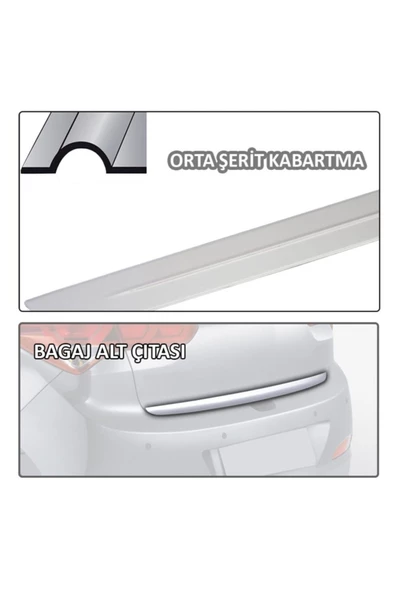 KromGaraj Volkswagen Golf 4 Krom Bagaj Alt Çıtası 1998-2004 Arası Çelik Şer - 2