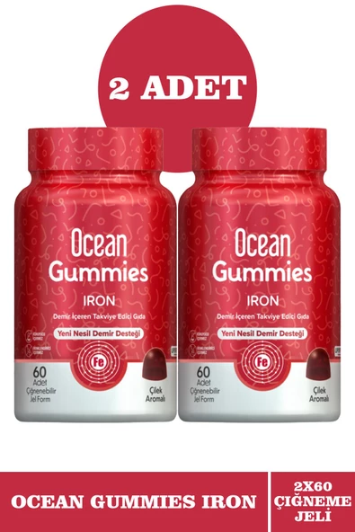 Ocean Gummies İron 60 Çiğneme Formu 2 Adet