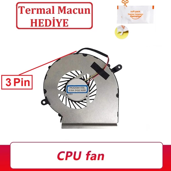 MSI PAAD06015SL N285 N302 N303 N317 N318 Gpu Fan Soğutucu - Ver.1 (3 Pin)