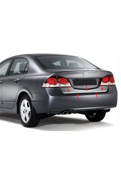 KromGaraj Honda Civic Krom Bagaj Alt Çıta 2006-2011 Çelik Şerit - 3