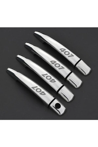 KromGaraj Peugeot 407 Krom Kapı Kolu Tk 2004-2010 4kapı Paslanmaz Çelik Yaz ürün görseli 1