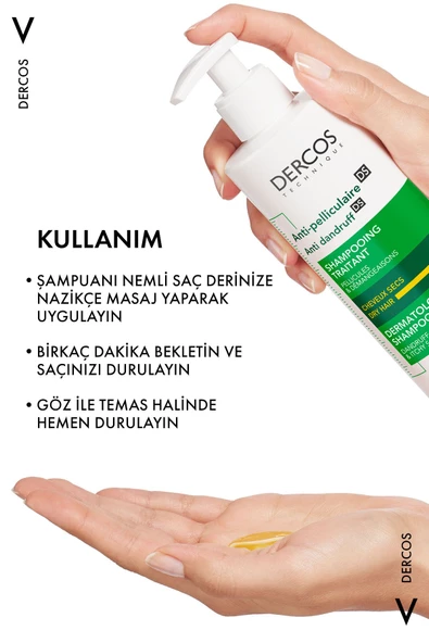 Vichy Dercos Anti-Dandruff Şampuan Kuru Saçlar için Kepek Karşıtı 390 ml - 4