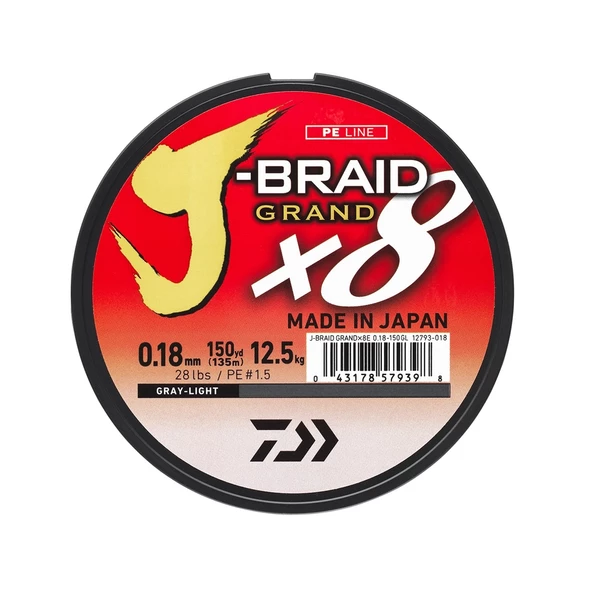 Daiwa J-Braid Grand 8B Gray Light 270m İp Misina Kalınlık (mm) : 0,20mm ürün görseli 1